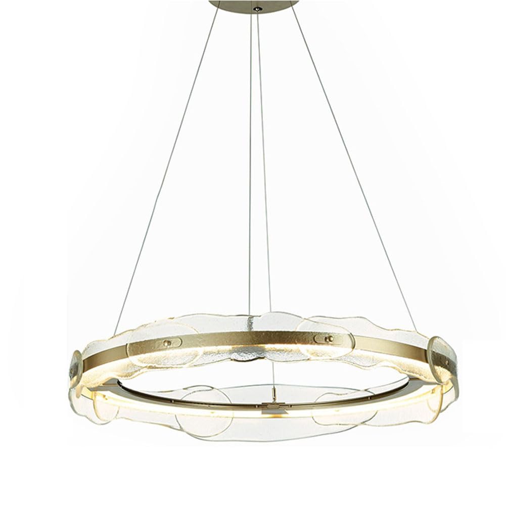 HXYSXHJUO LED modern light luxury circle chandelier, simple iron plating for living room hotel club restaurant cafe bedroom study lamps and lanterns,100cm