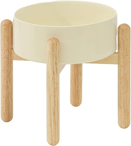 Miniatura 18 de Cuenco elevado de cerámica de 6.1 pulgadas para perros con soporte para platos de perros de razas pequeñas y medianas, cuenco de comida y agua para