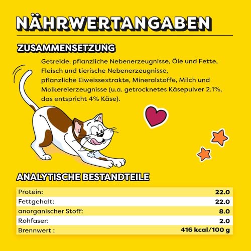 Dreamies Klassiker Katzensnacks mit Käse – Katzenleckerli mit knuspriger Textur und cremiger Füllung – 4 x 180g