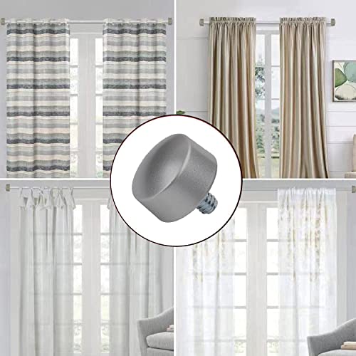 Kowibcl Finials For Curtain Rods, 4 Pcs Plastic Curtain Rod Finials For 3/4 Inch With 1/4” - 20 Unc Screws Curtain Rods,Drapery Rod Finials Of Cylindrical Shape (Grey) #TOP6