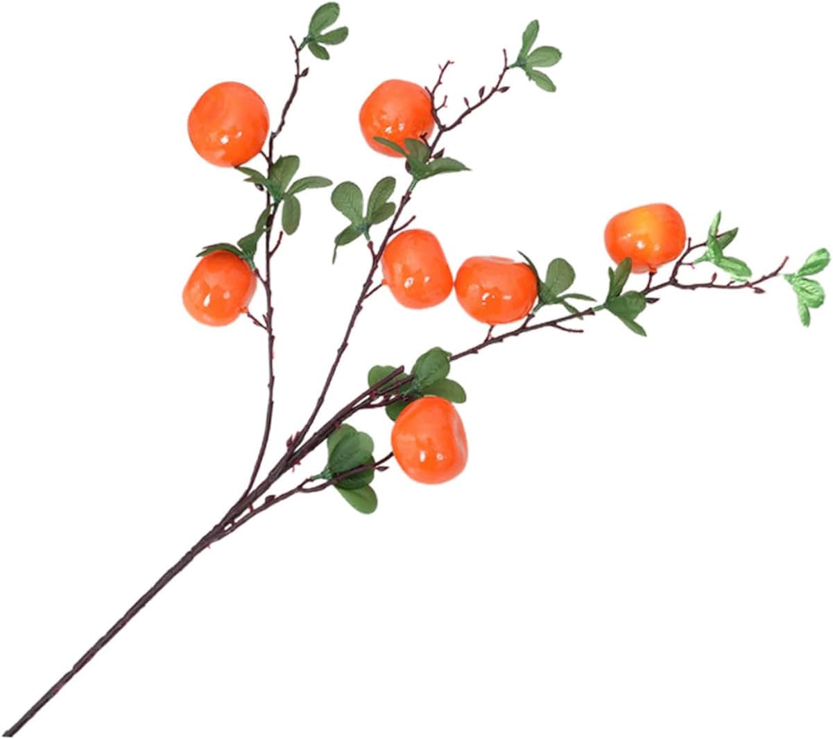 Artificial Orange Fruit Branches 7-Head Simulation Fruits Photo Props Decor for Living Room Dining Table Party Decorations