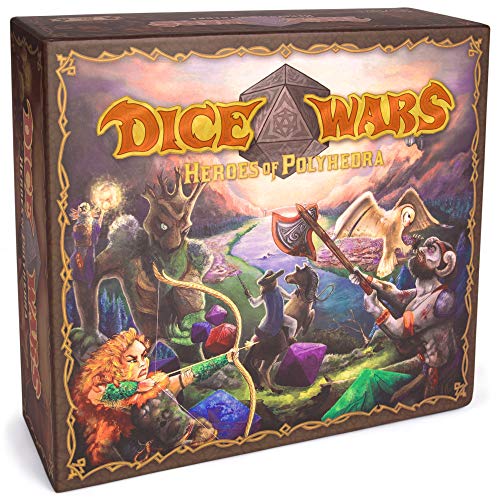Wiz Dice - Dice Wars: Heroes Of Polyhedra - Tabletop Strategy Board Game For 2-4 Players With Illustrated Cards, Miscellaneous Dice Set And A Large Modular Hex Grid - Ages 14 And Up - 11 X 10 X 4 #TOP6