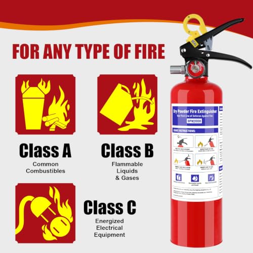 Image of 4Pack ABC Fire Extinguisher for Home 1-A:10-B:C Rated Dry Chemical Extinguisher