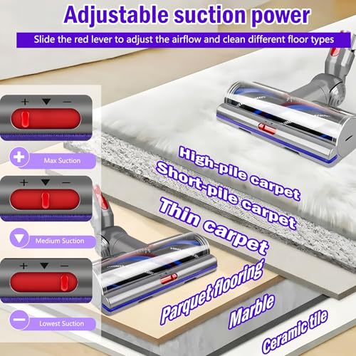 Cepillo antienredos para Dyson V11 y V15 que elimina pelos en alfombras con succión ajustable 6