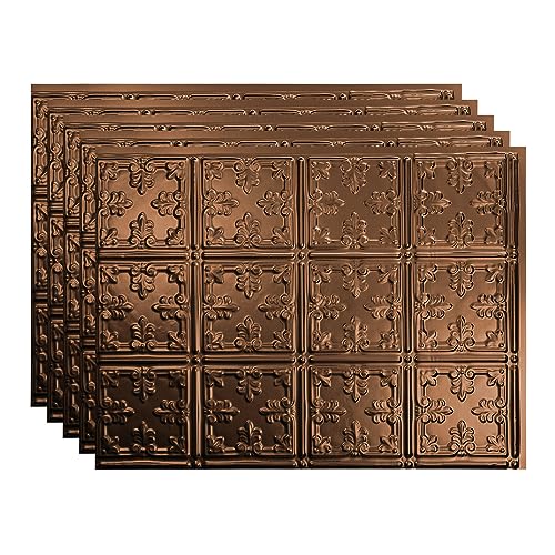 FASÄDE Traditional Style/Pattern 10 Decorative Vinyl 18in x 24in Backsplash Panel in Oil-Rubbed Bronze (5 Pack)
