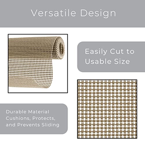 Smart Design Classic Grip Shelf Liner- Non Adhesive Home Organization Shelf Liners - Strong Grip, Non Slip, Easy Clean - Perfect For Desk, Shelves, Kitchen, Bathroom, Cabinet Protection - Taupe #TOP2