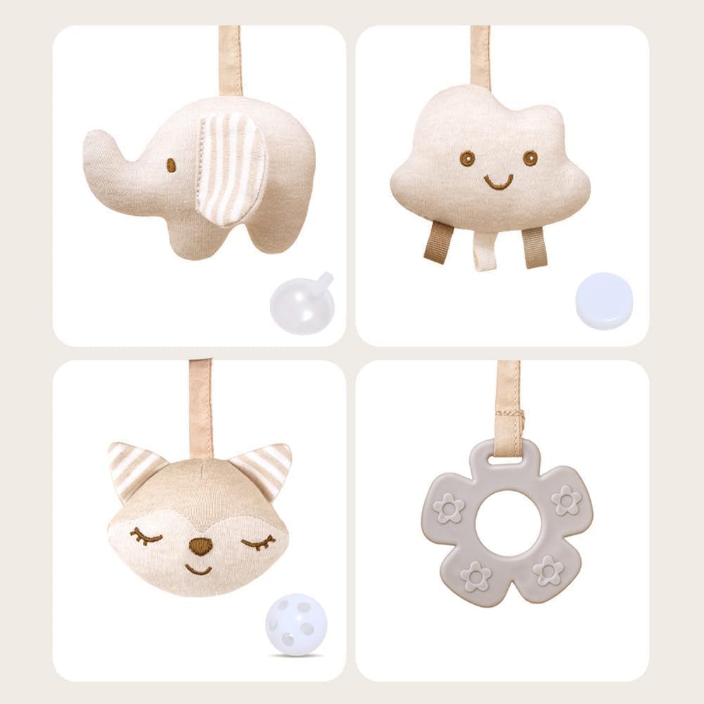 Jouet de Poussette Spirale d'Activité Bébé Animaux Jouets en Peluche Spirale Suspendu pour Poussette Lit Siège Auto Jouets Sensoriels Développement