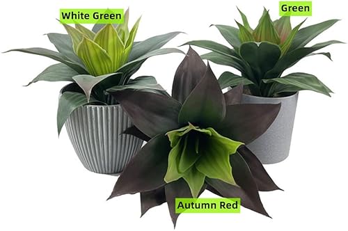 Miniatura 10 de XZJMY Planta artificial de agave artificial, plantas suculentas de agave falso, resistentes a los rayos UV, plantas de agave falsas para decoración