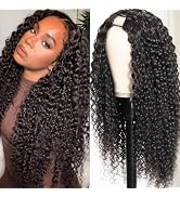 Yavida U Part Human Hair Wig No Leave Out Curly U Part Wig Human Hair 180% Density U Part Curly H...