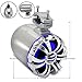 Pyle Marine Speakers - 5.25 Inch Waterproof IP44 Rated Wakeboard Tower and Weather Resistant Outdoor Audio Stereo Sound System with Built-in LED Lights - 1 Pair in Silver (PLMRWB50L)
