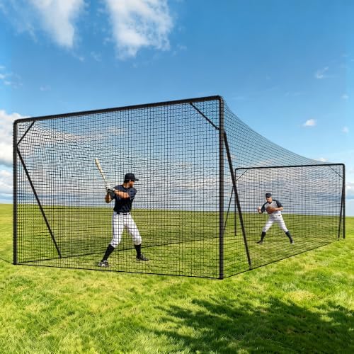 22FT Baseball Batting Cage, Baseball Nets for Batting Cage, Baseball Batting Cage Nets for Hitting Training, Outdoor Backyard Batting Cage with Frame