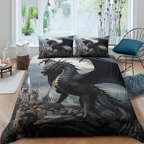 Ensemble de literie Pterosaur imprimé 3D en polyester thermoplastique résistant King