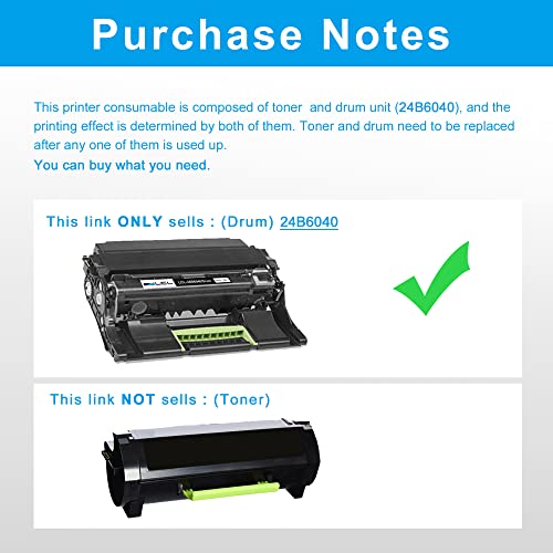 Tambour d'impression noir 24B6040 compatible Lexmark M1140 XM1145