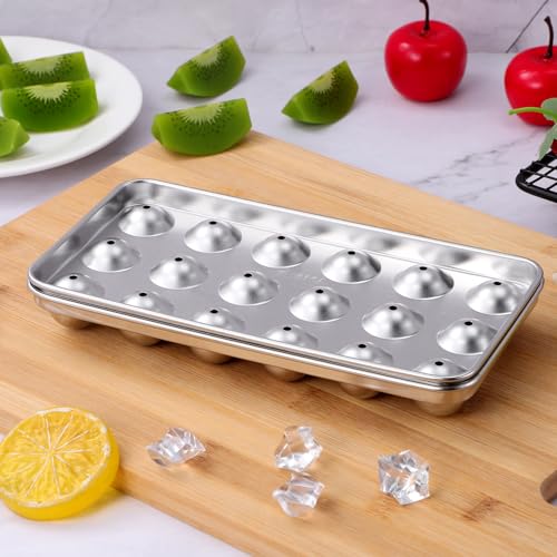 Bandeja para cubitos de hielo de acero inoxidable con tapa miniatura 5