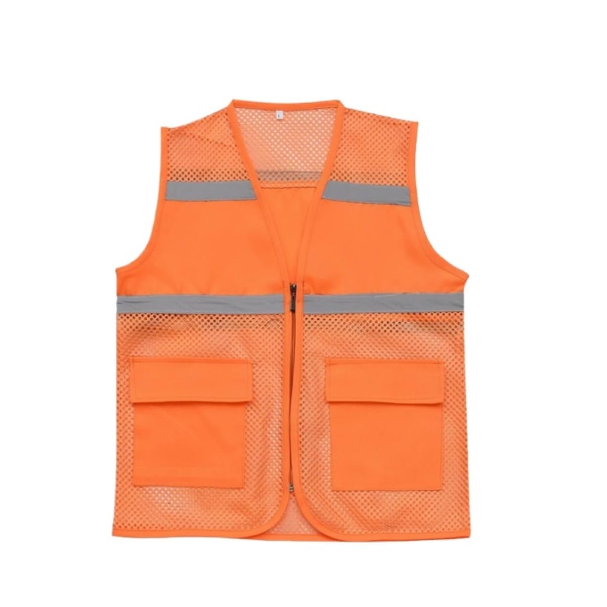 Chaleco de Alta Visibilidad Chaleco Reflectante Chaleco Corriente Reflexivo Del Chaleco Del Uniforme Del Voluntario De La Cremallera Del Chaleco De La Malla Con Los Bolsillos Chaleco de Trabajo Chalec