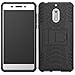 Nokia 6 Case, KimBoo Dual Layer Shock-Absorption Armor Cover Full-Body Protective Case with Kickstand Combo PC+TPU Back for Nokia 6 (Black)