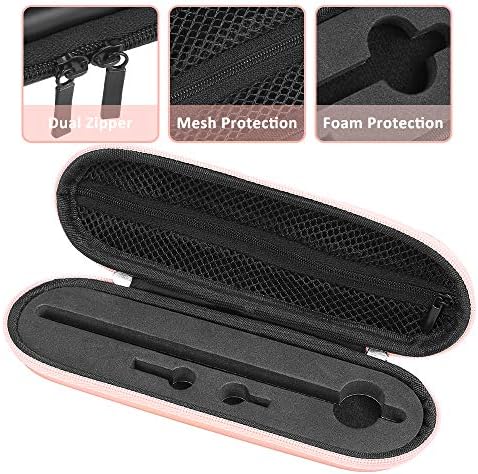 TITACUTE Compatible with Apple Pencil Case, Eva Hard Shell Pen Case Holder for Apple Pencil 1st 2nd Gen Case Dual Zipper iPencil Protective Carrying Case Holder for iPad Pen Tip & Adapter Rose Gold