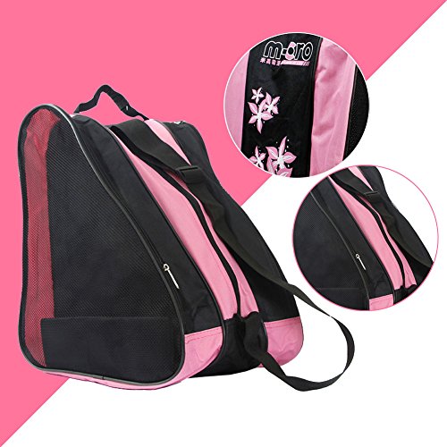 DE SHENGXIA Inline Roller Skates Carrying Shoulder Bag Ice Skating Shoes Bag Pink
