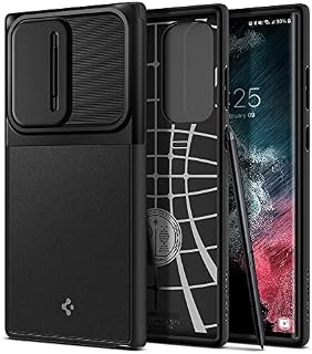 Spigen Optik Armor Case Compatible with Samsung Galaxy S22 Ultra 5G - Black