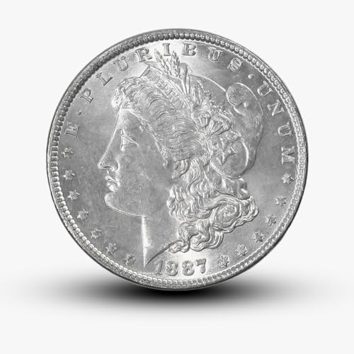 ​​Antique 1887 S Morgan Silver Dollar Coins, Vintage American Coins,