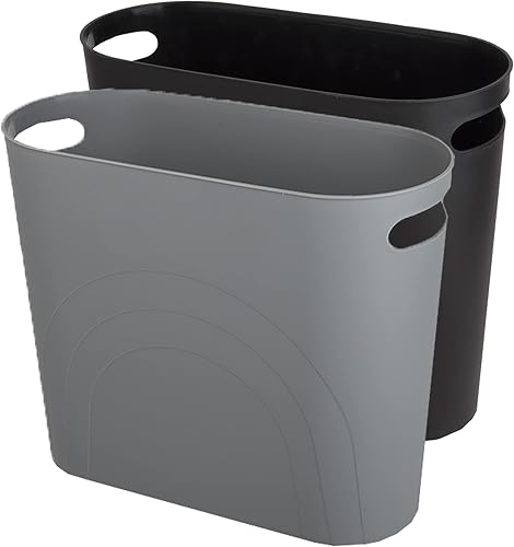zoocatia Cubo de basura pequeño con asas, 3 galones, papelera de plástico para baño, dormitorio, oficina, cocina, lavandería, dormitorio, color