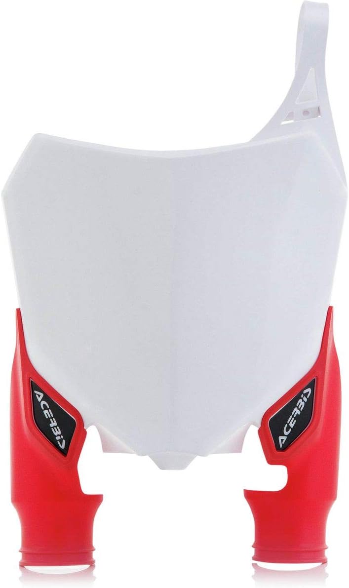 Acerbis Raptor Front Number Plate (WHITE/RED) For 13-16 HONDA CRF450R