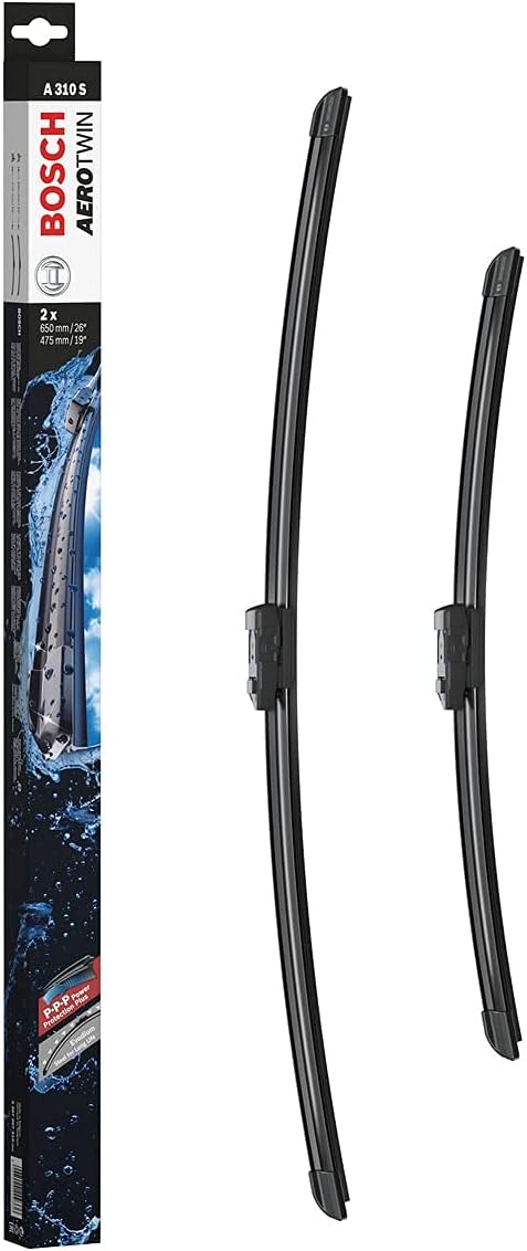 Bosch Aerotwin A 310 S - Front Windscreen Wipers - Set of 2 Replacement Blades - Comes with Pre-assembled Adapter - 2 Blades, 650mm/475mm - Only for left-hand drive (EU)