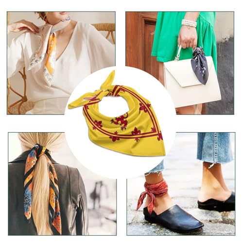 Scotland Scottish Rampant Lion Fashion Square Neck Scarf Head Kerchief Hair Bandana Headscarf for Women3