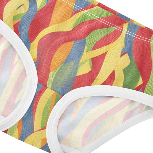 Joisal Print Girls Underwear Toddler 2t Cotton Panties Little Girl Vibrant Colorful Lines Rainbow Briefs Underpants4
