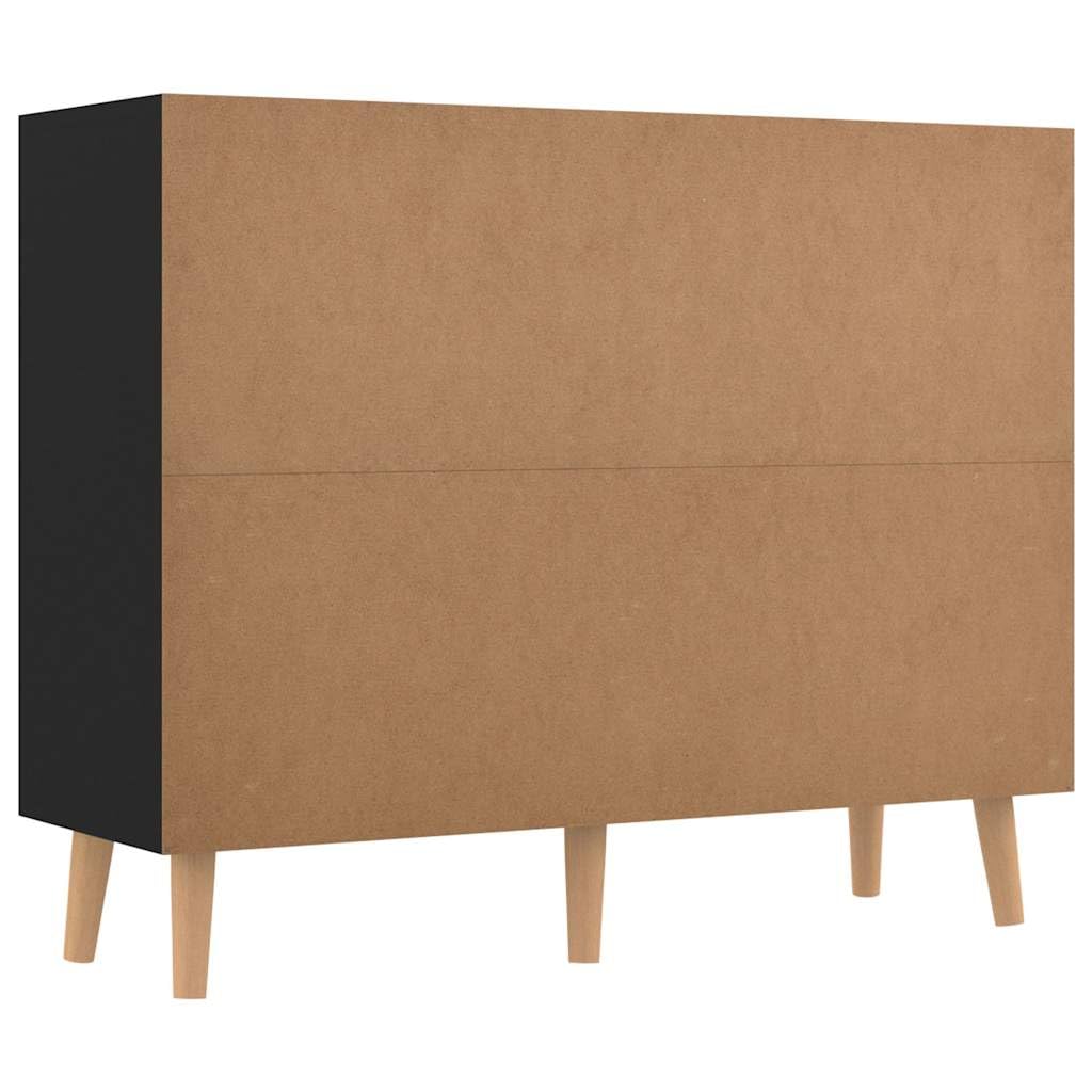 Credenza nera, 90 x 30 x 72 cm, comò