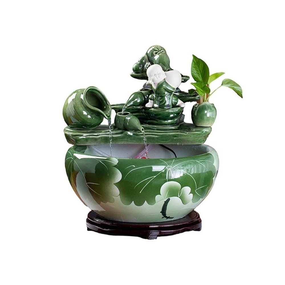 Water Feature Tabletop Fountain Ceramic Fish Tank Desktop Landscaping for Indoor and Home Decoration Indoor Fountains