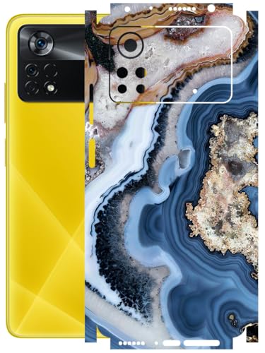 Image of AtOdds - Full Body Back Screen Guard Protector Film - Lamination Wrap Skin Sticker Compatible with Poco X4 PRO (5G) | Scratchproof Matte Finish (Floor Marble)