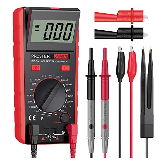 Proster LCR Meter - Capacitance Inductance Resistance Tester Multimeter Self-Discharge with Overrange Display