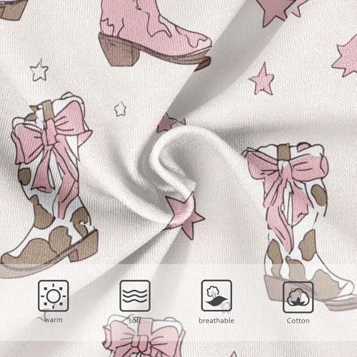 Wusikd Pink Brown Cowgirl Boots Bows Girls' Underwear Cotton Girls Briefs Soft Toddler Underwear 2T3