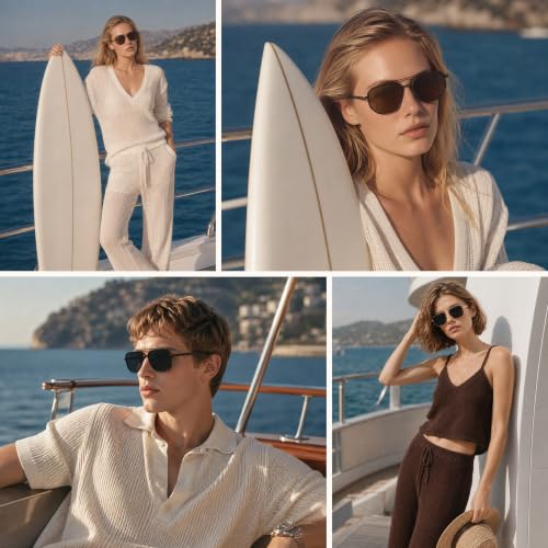 Eiuizah Tangle Free Polarized Square Aviator Sunglasses for Women UV400 | Polarized Aviator Sunglasses Womens with UV Protection Lenses Lightweight Comfort Glare Reduction for Driving Beach Travel - image 9