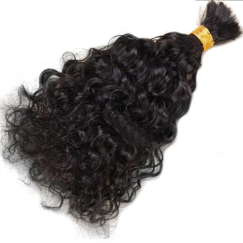 22inch Loose Wave Human Hair Bulk for Braiding Wet and Wavy Extensions Natural Black 1Bundle Human Bulk Braiding Hair for Micro Braids No Weft Weaving100g/Bundle