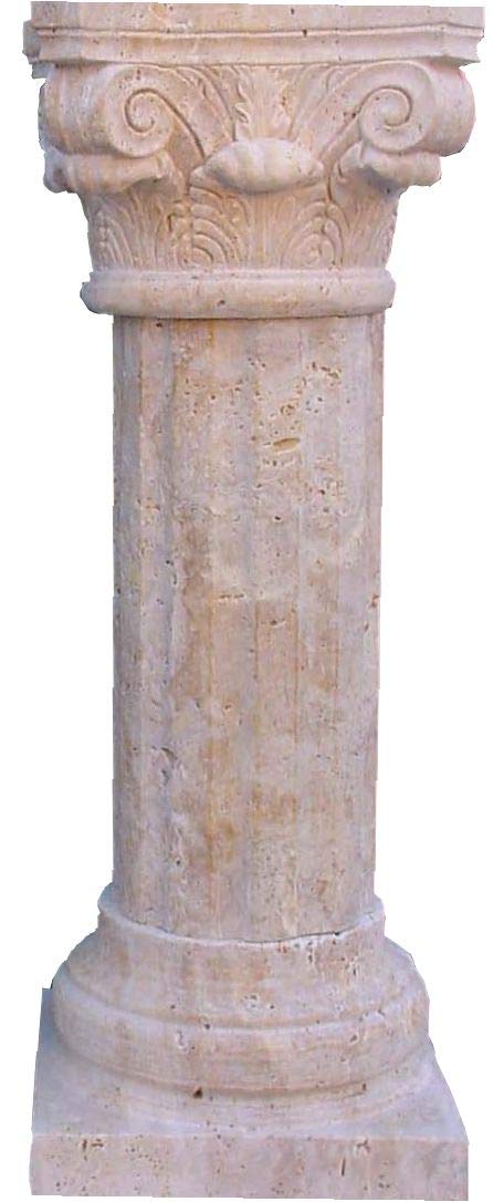 Columna de mármol travertino Alta. Medida30x100cm. Peso 300kg Trabajada a Mano
