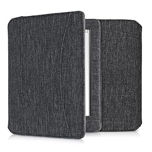kwmobile Flip cover eReader hoesje compatibel met Kobo Glo HD/Touch 2.0 – Met handvat – In donkergrijs