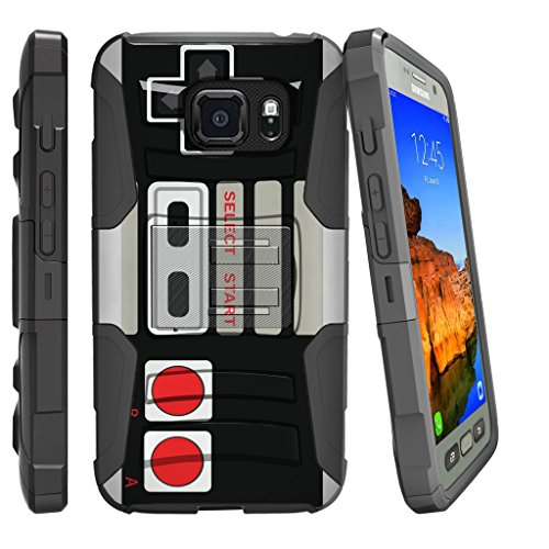 MINITURTLE Compatible with Samsung Galaxy S7 Active Heavy Duty Case [NOT for S7} [Clip Armor] Premium Defender Case Hard Shell Silicone Interior w/Stand & Holster Game Controller