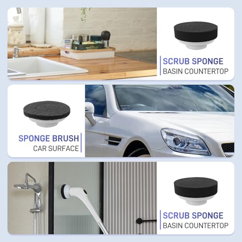 Image of FUNCCUBE Electric Spin Scrubber - Bathtub Shower Scrubber,Bathroom Cleaning Brush with Long Handle Floor Brushes,Power Cordless Automatic Handheld Mop Cleaner for Bath Tub Kitchen Tile Grout Hardwood
