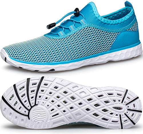 DOUSSPRT Women's Water Shoes Quick Drying Sports Aqua Shoes SkyBlue Size 8