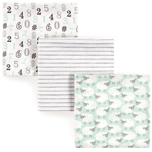 Image of Luvable Friends Unisex Baby Cotton Flannel Receiving Blankets, Sheep, One Size
