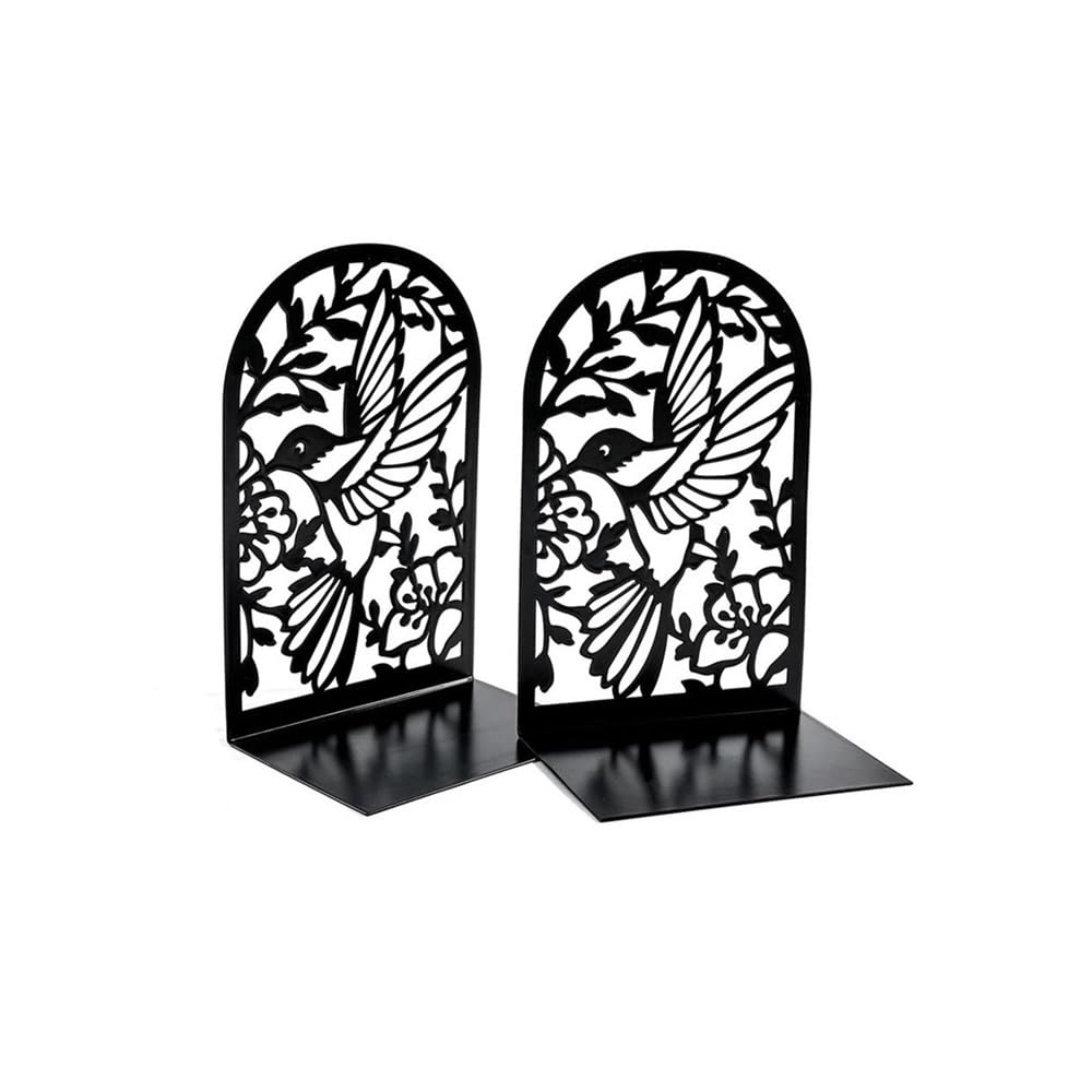 Robuste Buchstützen aus Metall, hohl, für Zuhause und Büro, schwarz, dekorativer Buchständer für Bücher und Zeitschriften