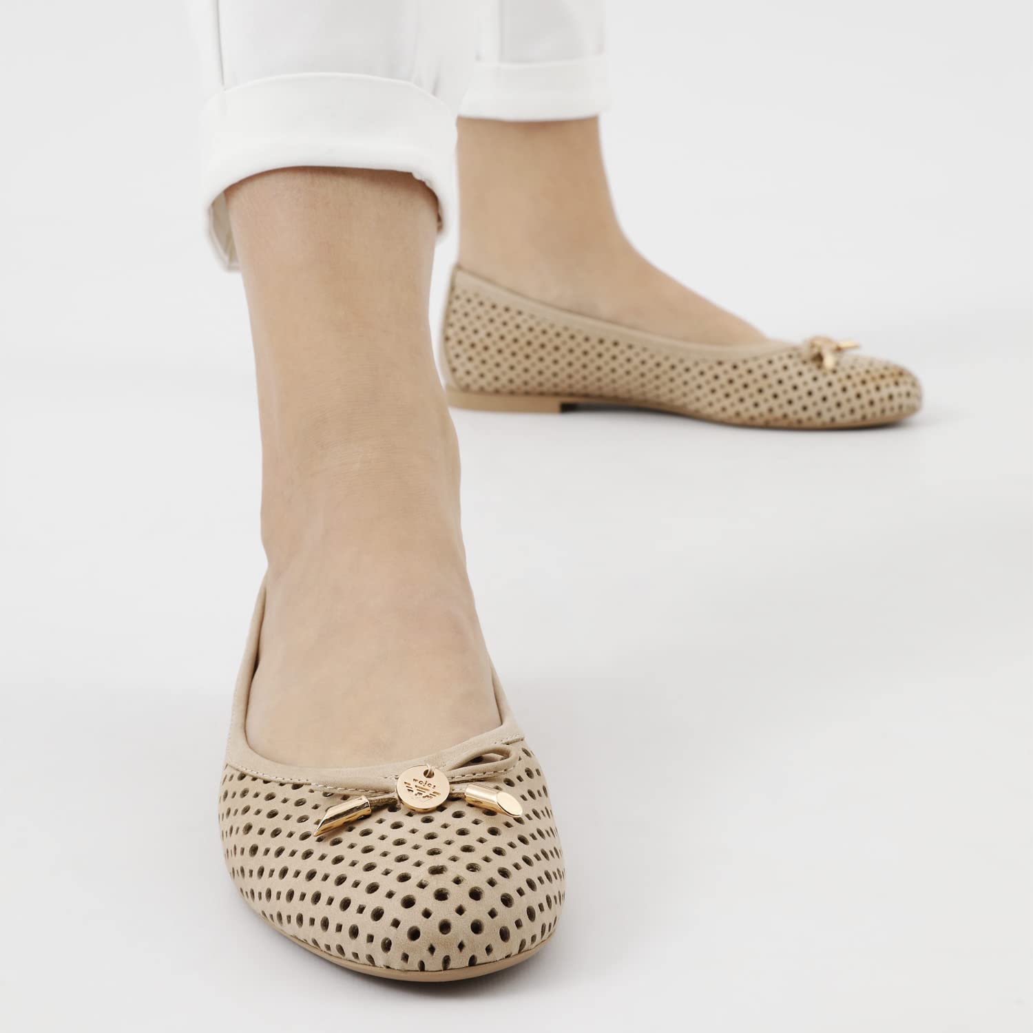 WOJAS - Baleriny damskie | Skóra Licowa | Eleganckie i Komfortowe | Doskonałe na Wiele Okazji | 44006-54 - Beżowy