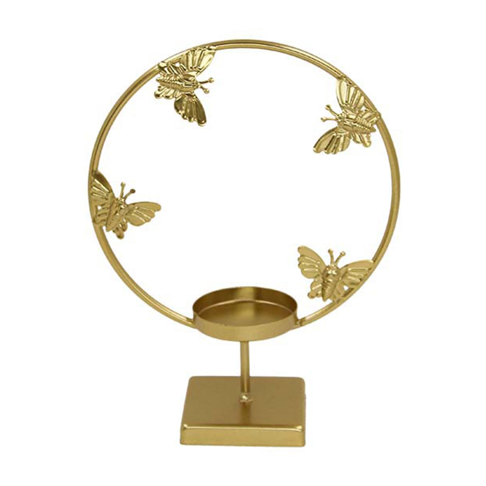 Tsophreniq European Floral Butterfly Metal Holder Iron Tealight Stand Round Candlesticks Desktop Decoration Living Room Bedroom Decors