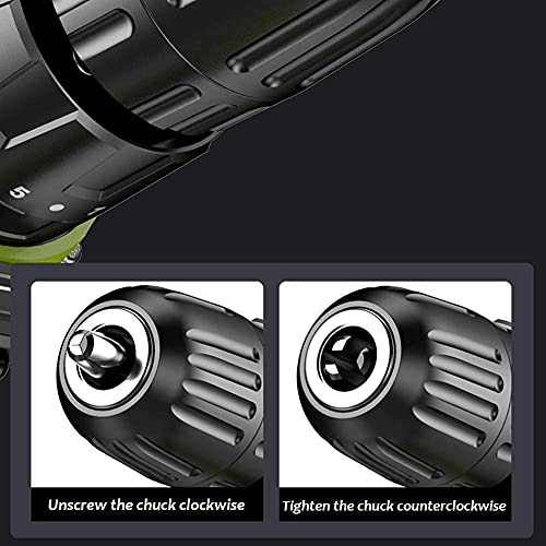 QHYXT Akku-Bohrschrauber, Multifunktions-Bohrhammer, 25 V Elektroschrauber 21 + 3 Drehmomenteinstellung Akkuschrauber Bürstenloser Motor 2 Geschwindigkeiten Wiederaufladbar, zum Bohren, Schrauben, – Bild 5