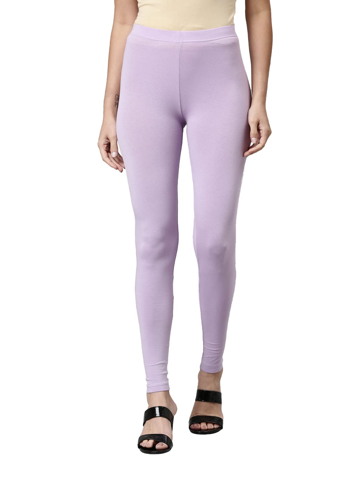 GO COLORSWomen's Slim Fit High Rises Cotton Ankle Length Leggings