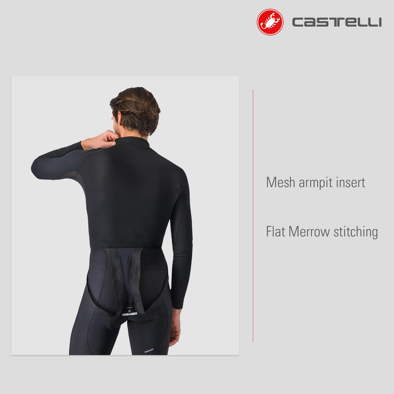 CASTELLI Flanders 2 - Maglia a maniche lunghe da uomo, isolamento di alta qualità e traspirabilità per ciclismo su strada fredda, ciclismo