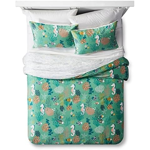 Living Reef Duvet Cover Set - Full/Queen - 3pc - Lolli Living, Sea Green Cover