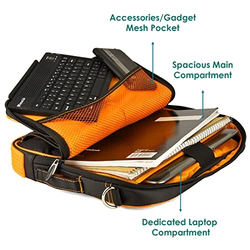 Generic 12 Inch, Computer Sleeve Messenger Bag with Shoulder Strap Expandable Waterproof Business Briefcase for Men And Women Lady to Work Travel, Orange2